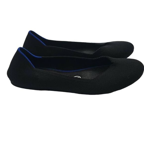 Rothy's Women's Size 7 Black Knit Ballet Roundtoe Flats - Picture 1 of 8
